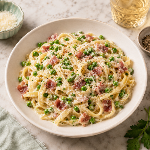 Pasta Prosciutto e Piselli