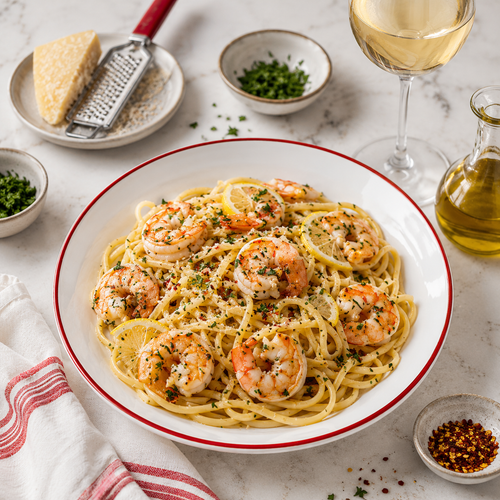 Pasta con Shrimp Scampi