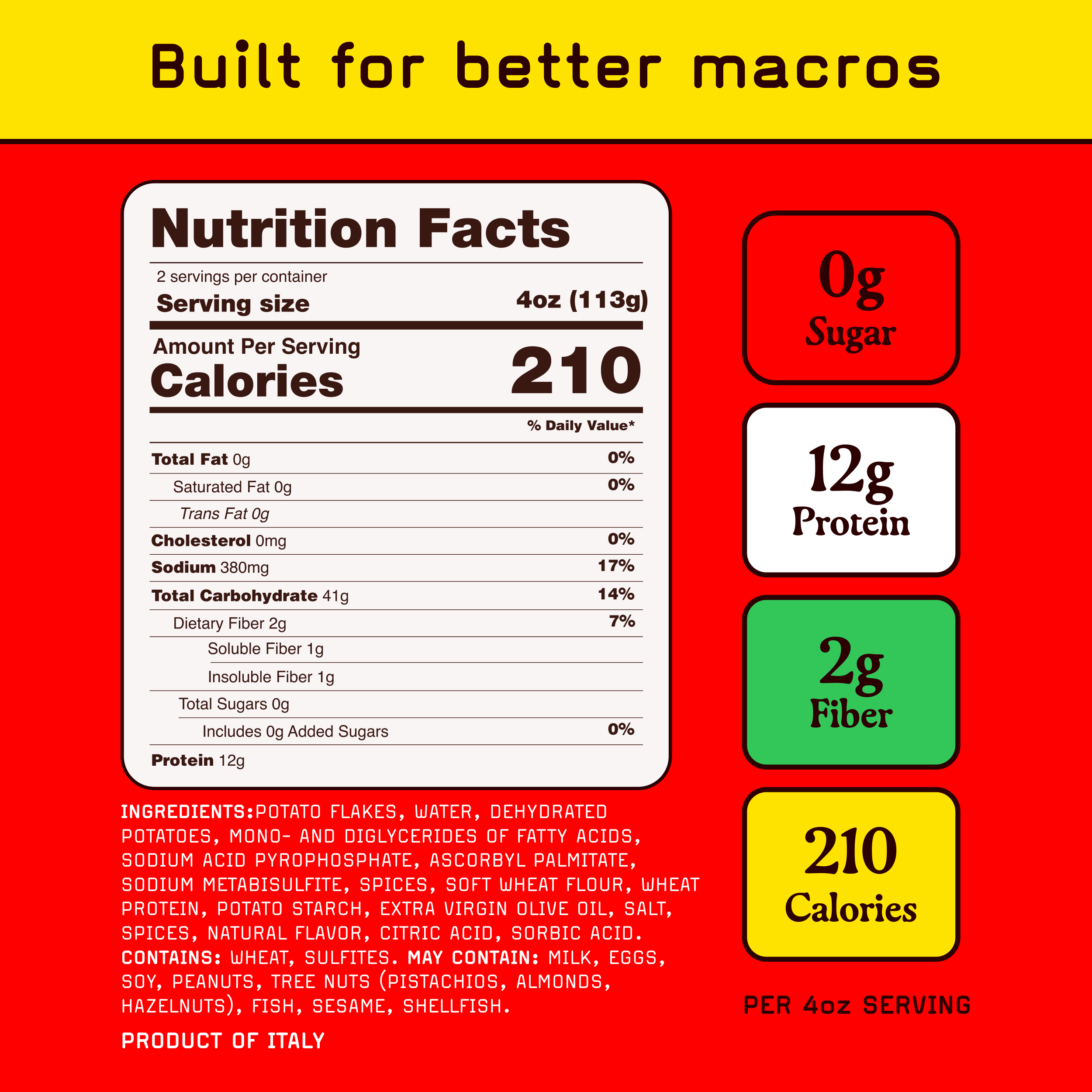 Gnocchi pro amazon image 2 macros nutrition facts