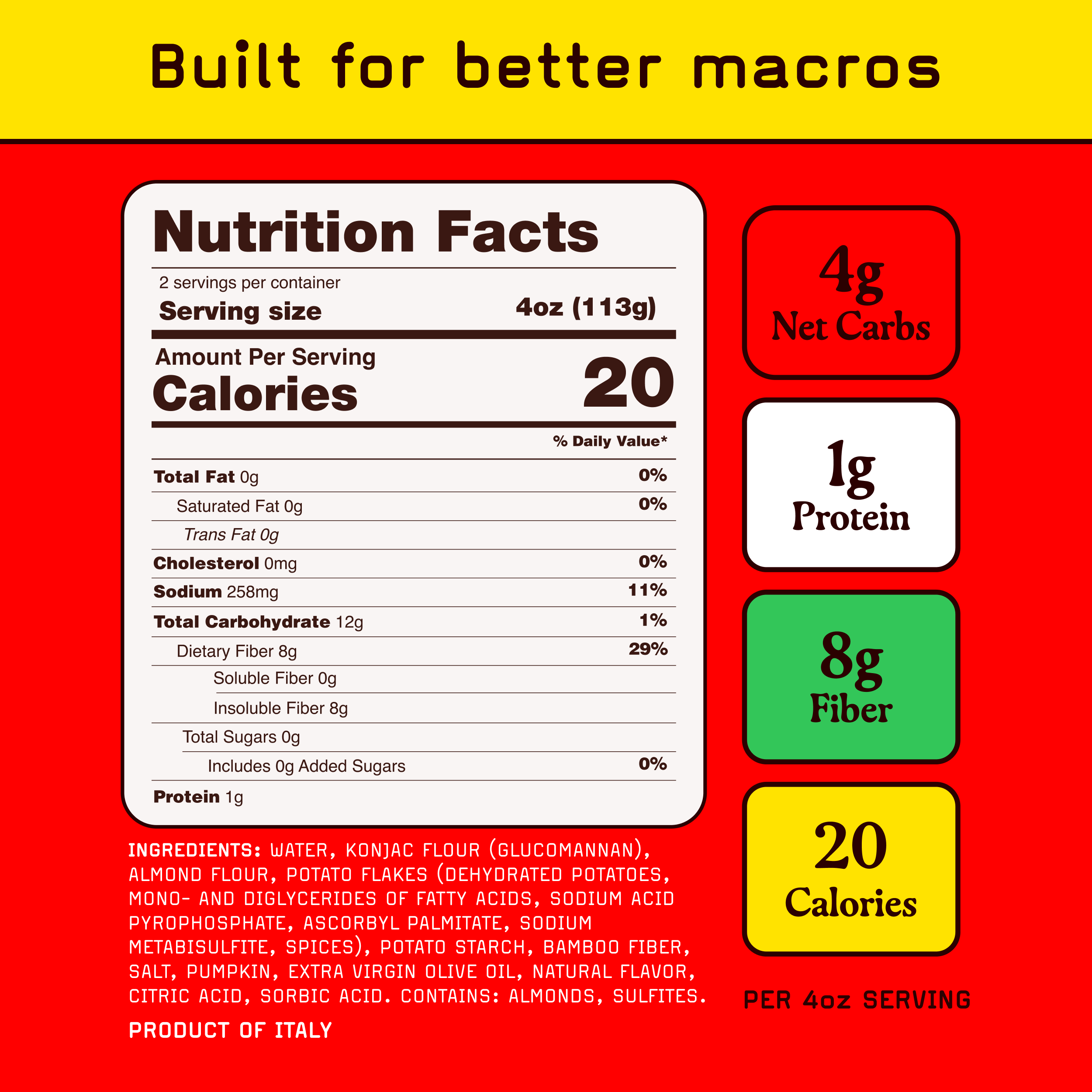 Gnocchi lite amazon image 2 macros nutrition facts