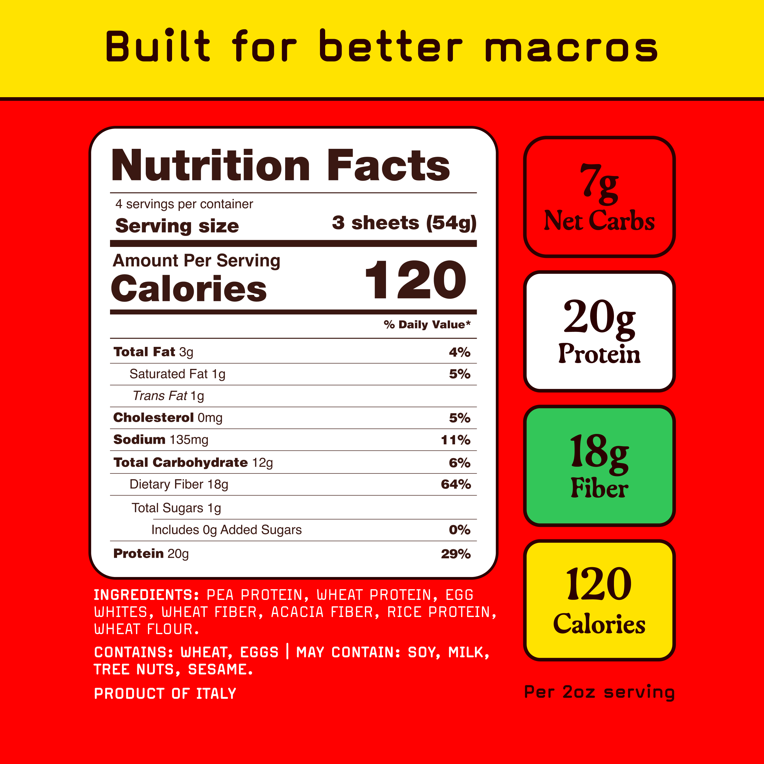 Lasagna amazon image 2 macros nutrition facts